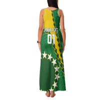Custom Cook Islands Rugby Kukis Family Matching Tank Maxi Dress and Hawaiian Shirt Circle Stars