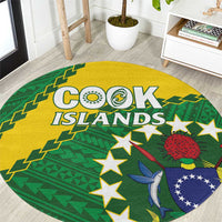 Cook Islands Rugby Kukis Round Carpet Circle Stars LT01 Green - Polynesian Pride