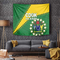 Cook Islands Rugby Kukis Tapestry Circle Stars LT01 Green - Polynesian Pride