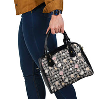 Hawaiian Ocean Seashells Shoulder Handbag Black Palaka Pattern LT01 - Polynesian Pride