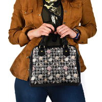 Hawaiian Ocean Seashells Shoulder Handbag Black Palaka Pattern LT01 - Polynesian Pride