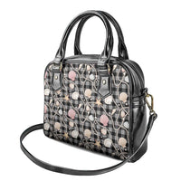 Hawaiian Ocean Seashells Shoulder Handbag Black Palaka Pattern LT01 - Polynesian Pride