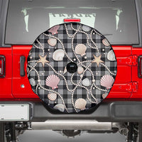 Hawaiian Ocean Seashells Spare Tire Cover Black Palaka Pattern