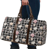 Hawaiian Ocean Seashells Travel Bag Black Palaka Pattern