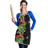 Hawaiian Hibiscus Plumeria Apron Tropical Leaves