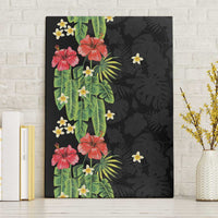 Hawaiian Hibiscus Plumeria Canvas Wall Art Tropical Leaves