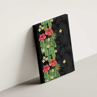 Hawaiian Hibiscus Plumeria Canvas Wall Art Tropical Leaves