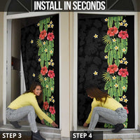 Hawaiian Hibiscus Plumeria Door Cover Tropical Leaves LT01 - Polynesian Pride