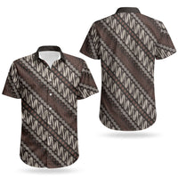 Yogyakarta Parang Batik Motifs Couples Matching Off Shoulder Maxi Dress and Hawaiian Shirt Indonesian Traditional Pattern LT01 - Polynesian Pride