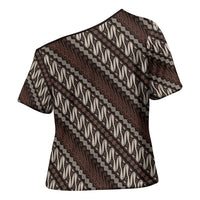Yogyakarta Parang Batik Motifs Cross Shoulder Shirt Indonesian Traditional Pattern