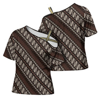 Yogyakarta Parang Batik Motifs Cross Shoulder Shirt Indonesian Traditional Pattern