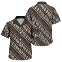 Yogyakarta Parang Batik Motifs Family Matching Mermaid Dress and Hawaiian Shirt Indonesian Traditional Pattern LT01 Son's Shirt Brown - Polynesian Pride
