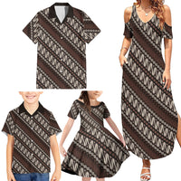 Yogyakarta Parang Batik Motifs Family Matching Summer Maxi Dress and Hawaiian Shirt Indonesian Traditional Pattern LT01 - Polynesian Pride