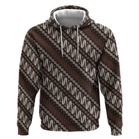 Yogyakarta Parang Batik Motifs Hoodie Indonesian Traditional Pattern LT01 Pullover Hoodie Brown - Polynesian Pride