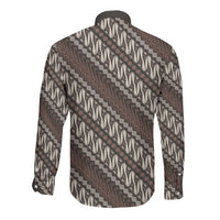 Yogyakarta Parang Batik Motifs Long Sleeve Button Shirt Indonesian Traditional Pattern LT01 - Polynesian Pride