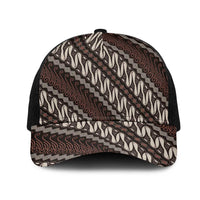 Yogyakarta Parang Batik Motifs Mesh Trucker Cap Indonesian Traditional Pattern LT01 One Size Black Brown - Polynesian Pride