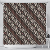 Yogyakarta Parang Batik Motifs Shower Curtain Indonesian Traditional Pattern