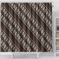 Yogyakarta Parang Batik Motifs Shower Curtain Indonesian Traditional Pattern