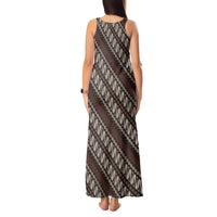 Yogyakarta Parang Batik Motifs Tank Maxi Dress Indonesian Traditional Pattern LT01 - Polynesian Pride