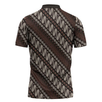 Yogyakarta Parang Batik Motifs Zipper Polo Shirt Indonesian Traditional Pattern LT01 - Polynesian Pride