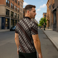 Yogyakarta Parang Batik Motifs Zipper Polo Shirt Indonesian Traditional Pattern LT01 - Polynesian Pride