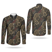 Batik Sekar Jagad Couples Matching Summer Maxi Dress and Long Sleeve Button Shirt Indonesian Traditional Pattern LT01 - Polynesian Pride