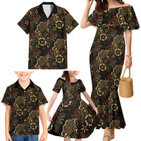 Batik Sekar Jagad Family Matching Mermaid Dress and Hawaiian Shirt Indonesian Traditional Pattern LT01 - Polynesian Pride