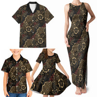 Batik Sekar Jagad Family Matching Tank Maxi Dress and Hawaiian Shirt Indonesian Traditional Pattern LT01 - Polynesian Pride