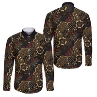 Batik Sekar Jagad Family Matching Tank Maxi Dress and Hawaiian Shirt Indonesian Traditional Pattern LT01 Dad's Shirt - Long Sleeve Black - Polynesian Pride
