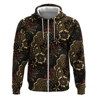 Batik Sekar Jagad Hoodie Indonesian Traditional Pattern LT01 Zip Hoodie Black - Polynesian Pride