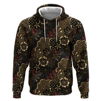 Batik Sekar Jagad Zip Hoodie Indonesian Traditional Pattern LT01 Pullover Hoodie Black - Polynesian Pride