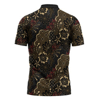 Batik Sekar Jagad Zipper Polo Shirt Indonesian Traditional Pattern LT01 - Polynesian Pride