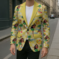 Hawaii Hula Girl Tropical Blazer Yellow Palaka