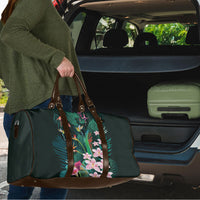 Hawaii Hummingbird Tropical Flowers Travel Bag Dark Green