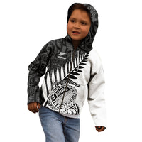 New Zealand Silver Fern Rugby Kid Hoodie Aotearoa Maori White Version LT01 - Polynesian Pride