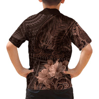 Bula Fiji Masi Kid Hawaiian Shirt Fijian Tapa Vintage Dark Brown Version LT01 - Polynesian Pride
