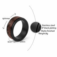 Bula Fiji Masi Spinner Ring Fijian Tapa Vintage Dark Brown Version LT01 - Polynesian Pride