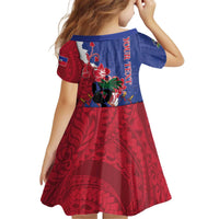 Personalised Haiti Le Marron Inconnu Kid Short Sleeve Dress Dashiki Mix Polynesian Pattern LT01 - Polynesian Pride