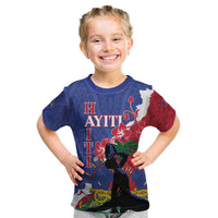 Personalised Haiti Le Marron Inconnu Kid T Shirt Dashiki Mix Polynesian Pattern LT01 Blue - Polynesian Pride