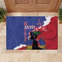Haiti Le Marron Inconnu Rubber Doormat Dashiki Mix Polynesian Pattern