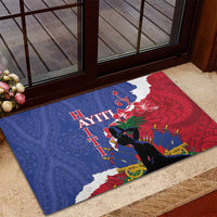 Haiti Le Marron Inconnu Rubber Doormat Dashiki Mix Polynesian Pattern