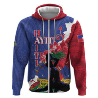 Personalised Haiti Le Marron Inconnu Zip Hoodie Dashiki Mix Polynesian Pattern