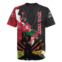 Personalised Ayiti Neg Marron Rugby Jersey Dashiki Mix Polynesian Pattern