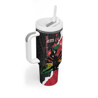 Personalised Ayiti Neg Marron Tumbler With Handle Dashiki Mix Polynesian Pattern
