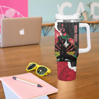 Personalised Ayiti Neg Marron Tumbler With Handle Dashiki Mix Polynesian Pattern