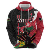 Personalised Ayiti Neg Marron Zip Hoodie Dashiki Mix Polynesian Pattern