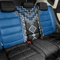 Blue Niho Taniwha Mix Poutama Back Car Seat Cover Unique Taniko Aotearoa