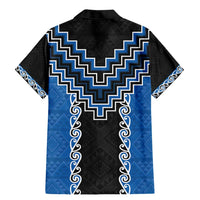 Blue Niho Taniwha Mix Poutama Family Matching Mermaid Dress and Hawaiian Shirt Unique Taniko Aotearoa