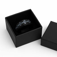 Blue Niho Taniwha Mix Poutama Spinner Ring Unique Taniko Aotearoa - Polynesian Pride
