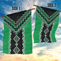 Green Niho Taniwha Mix Poutama Garden Flag Unique Taniko Aotearoa